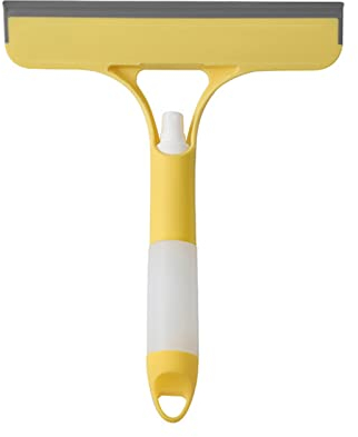 Window Cleaner 3-in-1 Window Wiper with Spray Bottle, Hanging Window Wiper and Window Squeegee with Spray Function, Multifunctional Window Wiper for Windows, Glass, Mirrors, Tables, Flooring (Yellow)