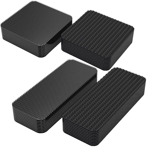 20 Paires Bande Crochet et Boucle Auto-Adhésive, Autocollants de Fixation de Tapis de sol de Voiture, Scratch Double Face -30x100mm Rectangulaires e 50 x 50mm Carré(10 Paires chacun)