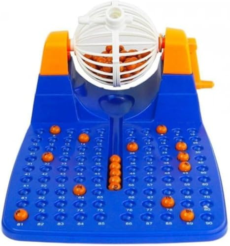 MIXEL Bingo Game Set, Bingo Machine With 90 Numbers And 48 Cards, Vibrant Colour, Durable Construction, Enhances Cognitive Skills, Improves Social Skills, Promotes Family Bonding