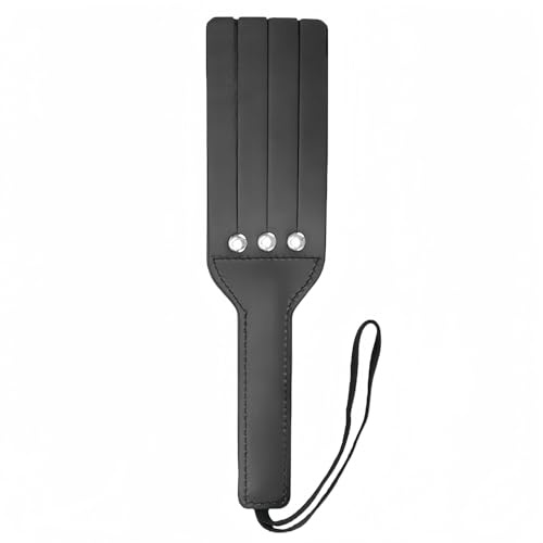 Husushunge Horse Riding Paddle Riding Crop Flogger Training Tool for Equestrian, Real Leather Double Layers Props for Adult Training Cosplay Stage Play