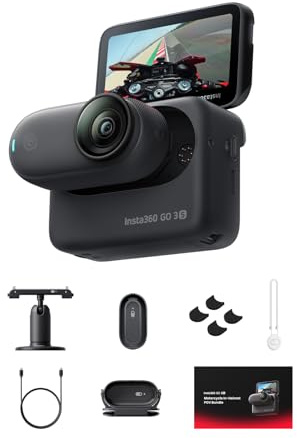 Insta360 GO 3S Motorcycle in-Helmet POV Bundle Special Edition - 4K Tiny Portable Vlogging Camera, Hands-Free POV Cam, Stabilization, 140 Min Battery Life, 10m Waterproof, Action cam for Moto, Sport