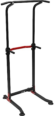 Armhävstång dip station fristående Power Tower Dip Station justerbar höjd 165–210 cm hemma upp till 150 kg multifunktionell kraftstation lämplig för rygg bröstarmsträning