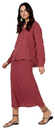 TRAMAS+ Ropa Mujer Algodón Lino, Conjunto Mujer con Blusa, Pantalón o Falda, Estilo Casual de Entretiempo y Verano