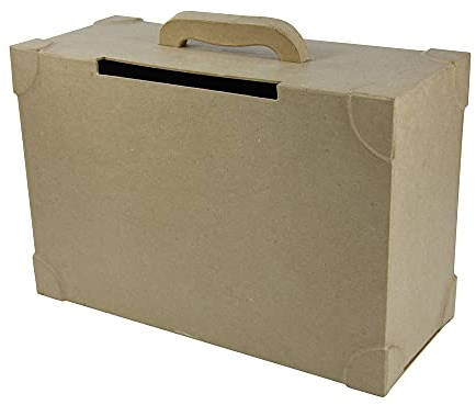 Décopatch EV002O Koffer (aus Pappmaché zum Verzieren und Personalisieren, 14,5 x 36 x 23,5 cm) 1 Stück kartonbraun