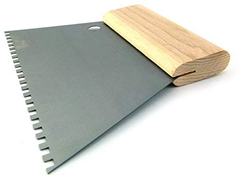 Spatule à colle dentée TBK 180/250 mm, dentelée, dos en bois non denté (180 mm, C1 (4 x 4))