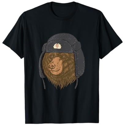 Gorra de piel de oso ruso - Ushanka Tschapka UdSSR Rusia Camiseta