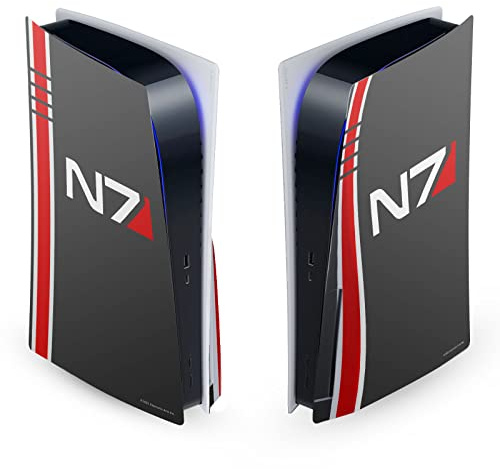 Head Case Designs Officially Licensed EA Bioware Mass Effect N7 Logo Graphics Vinyl Faceplate Sticker Gaming Skin Decal Cover Compatible With Sony PlayStation 5 PS5 Disc Edition Console