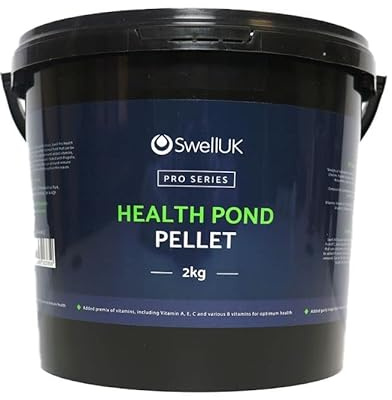 Swell Pro Koi Health Plus Pellet 2kg tub. Koi Fish Food for Ponds Featuring Wheatgerm