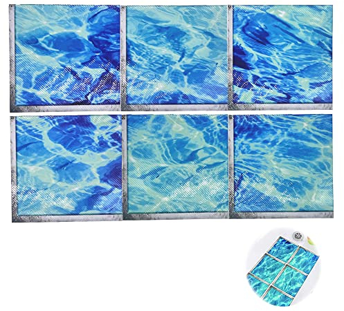 CHENNAN 6pcs rutschfeste Dusche Aufkleber Große Antirutsch Aufkleber Dusche und Badewanne Antirutsch-Pads Dusche & Badewanne 15x15cm Meerwassermuster Geeignet für Badewannen, Duschen und Gänge