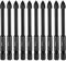 Glass and Tile Drill Bit 6mm, 10 Pcs Masonry Drill Bits Set Hex Shank Concrete Drill Bit Porcelain Tile Drill Bits 1/4 Hex Drill Bits for Glass Concrete Brick Wall Wood Aluminium Mirrors Porcelain