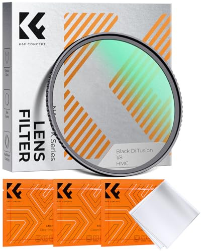 K&F CONCEPT Filter 49mm Black Promist 1/8 aus Optisches Glas mit Multi-Nano-Beschichtung für Videoaufnahmen/Portraitfotografie (Nano-Klear)