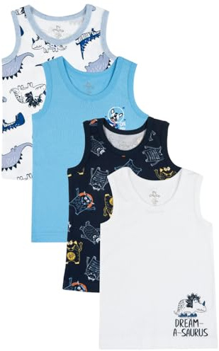 Chicco, Camisetas Interiores Niño y Niña, 4 Camisetas sin Mangas, 100% Algodón, Ropa Interior Niño y Niña, Designed in Italy