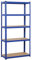 Grafner Schwerlastregal mit 5 verstellbaren Böden aus MDF, maximale Belastung 1325 kg, abgerundete Ecken, 180x90x45 cm, pulverbeschichteter Stahl-Korpus, blau, Steckregal, Profi Lagerregal Kellerregal