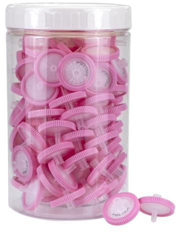 Sprutfilter PTFE hydrofilt membran 25 mm diameter 0,22um porstorlek, HPLC- och GC-nålfilter, icke sterilt, laboratoriefiltrering med hög genomströmning för Biomed Scientific, fatförpackat