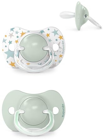 Suavinex 2 Ciucci SX Pro Silicone, 6-18 Mesi, Dreams Azzurro | Tettina Simmetrica, Tettina Piatta e Flessibile, Confezione da 2