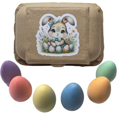 Luxzina Bunte Straßen- und Tafelkreide im Ei-Format & das fröhliche Osterbuch
