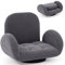 HOMFME Fauteuil Salon Pivotant à 360°avec Dossier et Accoudoir Réglable, Fauteuil Paresseux 1 Place en Tissu Suédé, 72 x 59 x 63 CM, Charge 150 KG, Idéal pour Salon, Bureau, sans Assemblage, Gris