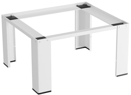 Izrielar Tvättmaskinsunderrede av högkvalitativt stål höjd 32 cm stabil tvättmaskin piedestal, tvättmaskin piedestal, halkfri plattformsförhöjning, understruktur för kylskåp 300 kg, 63 x 54 cm/vit