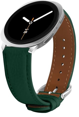 Lederarmband, kompatibel mit Samsung Galaxy Watch 8, 40 mm/44 mm, verstellbar, lässig, Sport, Fitnessbänder für Samsung Galaxy Watch 8 Classic, 46 mm, für Damen und Herren, Grün, Einheitsgröße