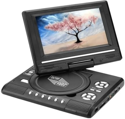 Lettore video, DVD mobile portatile con televisione incorporata Batteria funzione di memoria di spegnimento intelligente ruotabile Mini televisore