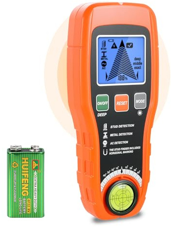 Localizzatore di cavi, rilevatore di cavi, multifunzionale con display LCD e allarme audio, rilevatore di cavi con calibrazione automatica, cavi e metal per legno, cavi CA, tubi
