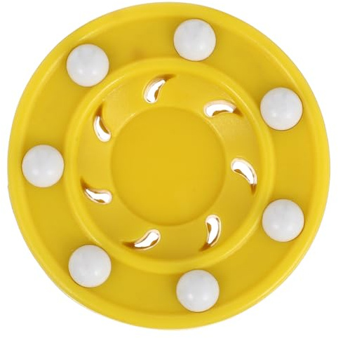 SHINEOFI Palet de Hockey sur roulettes Jaune en PP Léger Glisse Haute Impact pour Entraînement et Compétition sur Terrain de Glace Équipe et Association