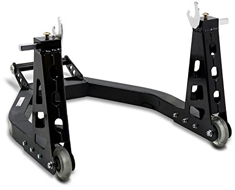 ConStands - Motorrad Montageständer Hinten Superlight Racing mit Rollen Kompatibel mit Aprilia Tuono V4 1100 Factory Schwarz