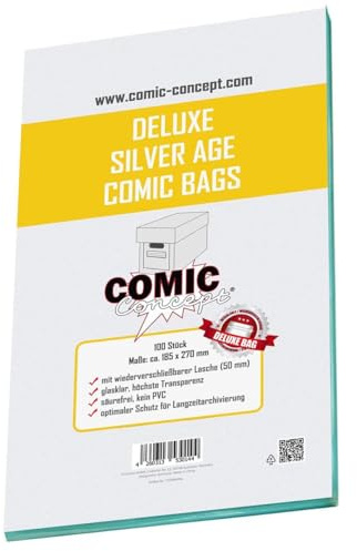 Comic Concept Deluxe Silver Age Bags (185 x 270 mm) mit Lasche