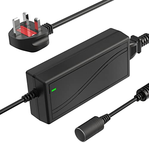 Shentian Power Supply Cigarette Lighter Socket AC to DC Adapter 110V-240V to 12V 5A Car Power Charger Converter Black