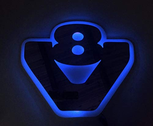 Plaque lumineuse LED 3D 24 V Argenté mat Gris fluo Bleu V8 pour camions et camionneurs Scania