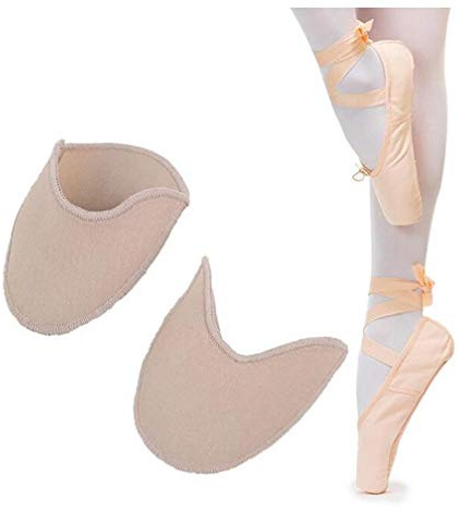 Xemz Ballet Dance Pointe Shoe Socks Pad, Toe Pouches Pad, Knitted Fabric Toe Cap Cover Toe Wrapped Protector Cushion Women Anti-Slip Half Socks Forefoot Point Shoes Ballet Slipper (long)