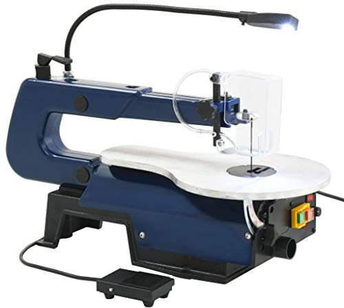 Festnight Sega a Scorrimento Elettrica con Pedale e Luce a LED 125 W,Sega Elettrica