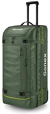Gonex Rolling Duffle Bag with Wheels, 100L Water Repellent Large Wheeled Travel Duffel Luggage with Rollers 33 inch, Olive Green