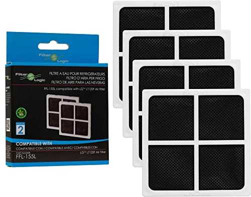 FilterLogic FFL-155L | Luftfilter für Kühlschrank, kompatibel mit LG Pure N Fresh ADQ73214405 ADQ73214404 ADQ73214408 Antibakterieller Pur Air Kühlschrankfilter (4er Pack)
