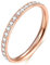 Zakk Eternity Ring 2mm Damen Ewigkeitsringe Titan Verlobungsringe Eheringe Trauringe Memoirering mit Zirkonia Silber Gold Rosegold（Rosegold, 54 (17.2)）