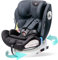 globalkids Safety Baby Car Seat with Isofix and Top Tether, 360 Degree Rotating Child Seat for All Group 0-12 Years Old (up to 36kg), Black (2022 Edition)