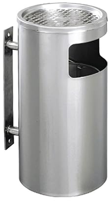Danieli Store | Papelera y Cenicero Exterior para Pared 10L ø24,5x51 cm | En Acero Fácil de Vaciar con Bandeja Recoge Cenizas | Kit de Fijación a Pared Incluido