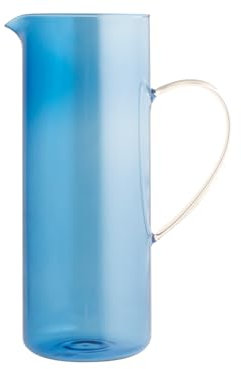 H&H Daylight Brocca in Vetro Borosilicato, Azzurro, 1,25Lt