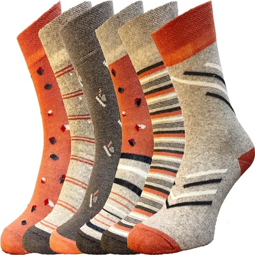 ZombaFlo 6 pares de calcetines para diabéticos para mujer, no elásticos, ricos en algodón, agarre suave, calcetines para mujer, paquete múltiple 4-7
