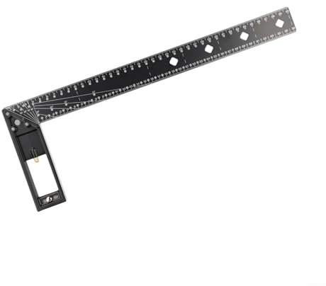CNANRNANC Équerre de butée, équerre combinée précise en métal, multi-angle, règle de mesure précise, outil de mesure, angle droit pour le dessin (30 cm)