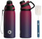 Fjbottle Edelstahl Trinkflasche Sport mit Magnetischem Deckel 1L, 800ml, 600ml, 400ml BPA-Frei Auslaufsichere Kinder Flasche - Kohlensäure geeignet 1500ML Wasserflasche Thermo für Schule, Fitness