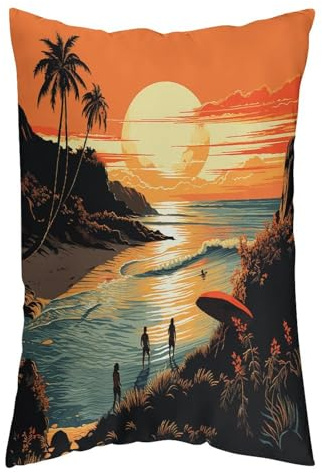 12 X 20 Zipper Pillow Case Polyester Pillow Case Pillow Protectors Original Poster for Endless Summer Printed Pillowcase Pillows Not Included