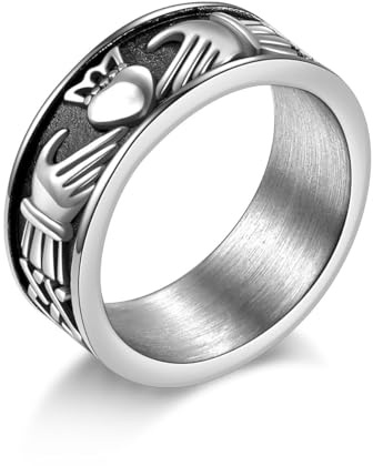 Claddagh ringar för kärlek, rostfritt stål/18K guldpläterade kvinnor män bröllop band ringar smycken