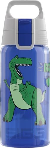 SIGG - Trinkflasche Kinder - Viva One Disney - Rex & Trixie - Für Kohlensäurehaltige Getränke Geeignet - Auslaufsicher - Spülmaschinenfest - BPA-frei - Sport & Schule - Blue - 0,5L