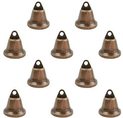 10 Piezas Campanas Vintage de Bronce - 38mm - Para Decoración Navideña, Bodas, Manualidades y Adiestramiento Canino | Campanitas Metalicas para Árbol de Navidad, Joyería, Llaveros y Campanas de Viento