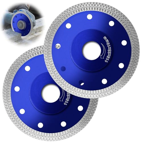2 Pack 115mm Diamond Cutting Disc, Thin Blade for Angle Grinder Tiles