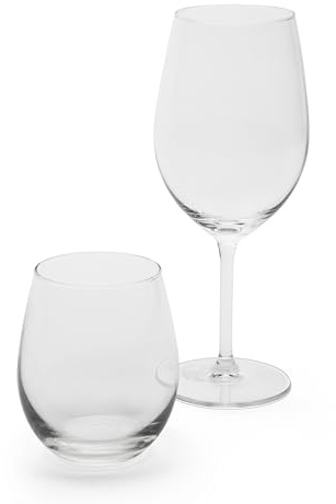 Excelsa Soave Set Degustazione, 6 Calici da Vino 53cl e 6 Bicchieri Acqua 39cl, Vetro