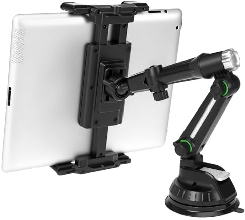 QWORK® Support de téléphone Universel Voiture avec Ventouse, Support réglable, pour tablettes et Smartphones de 5 à 15 Pouces