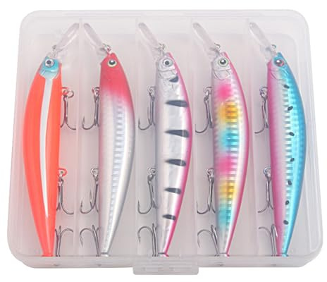 Cenifin Minnow - Esca artificiale per pesca e wobbler, 5 pezzi