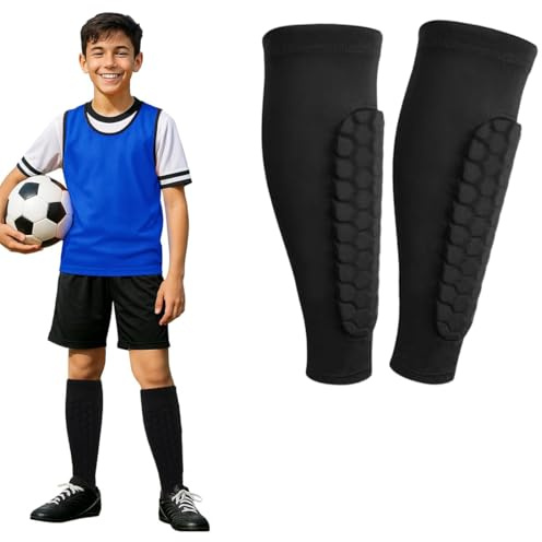 Protege Tibia Foot Enfant, Manchon de Protection des Mollets Protège Tibias Anti Chocs Professionnels,1 Paire de Protege Tibia Enfant, pour Hommes, Femmes et JeunesSport(L)